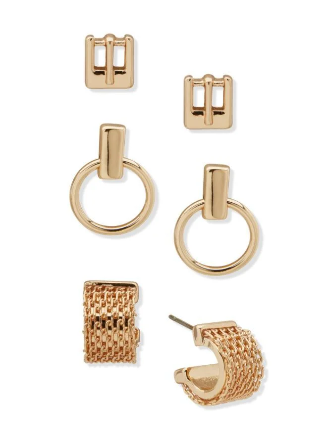 NINE WEST Pe Buckle Trio Earrings