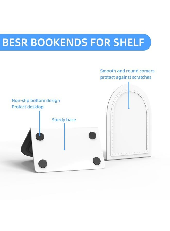 shikaman Bookends-Heavy Duty Bookends Metal Book Ends Universal Economy Bookends - Image 4