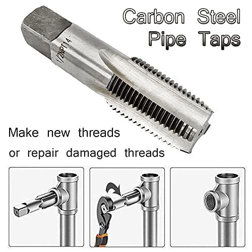 WANXIANG 1/2" Carbon Steel NPT Pipe Tap and 1/2" Broken Water Pipe Extractor,Home Water Pipe Repair Kit - Image 2