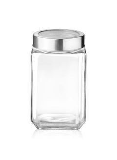 Treo by Milton Cube Storage Containers, 1800 ml, Glass Jar with Air Tight Steel Lid, 1 Piece, Transparent Jars for snacks, Pulses, Masala, Pickles, Cereals, Cookies, Dry Food - pzsku/Z4D2785AB3D722CEBD9FEZ/45/_/1736571394/90372bce-2822-4f2f-8e12-09b0748c732d