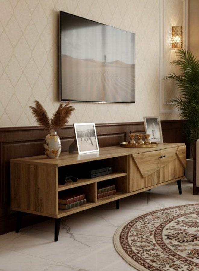 ليفينج طاولة تلفزيون بلازما خشبية مع رف 40×180 سم - Image 2