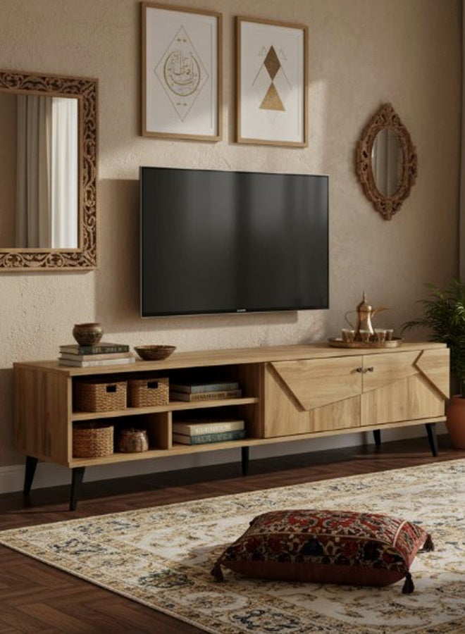 ليفينج طاولة تلفزيون بلازما خشبية مع رف 40×180 سم - Image 3