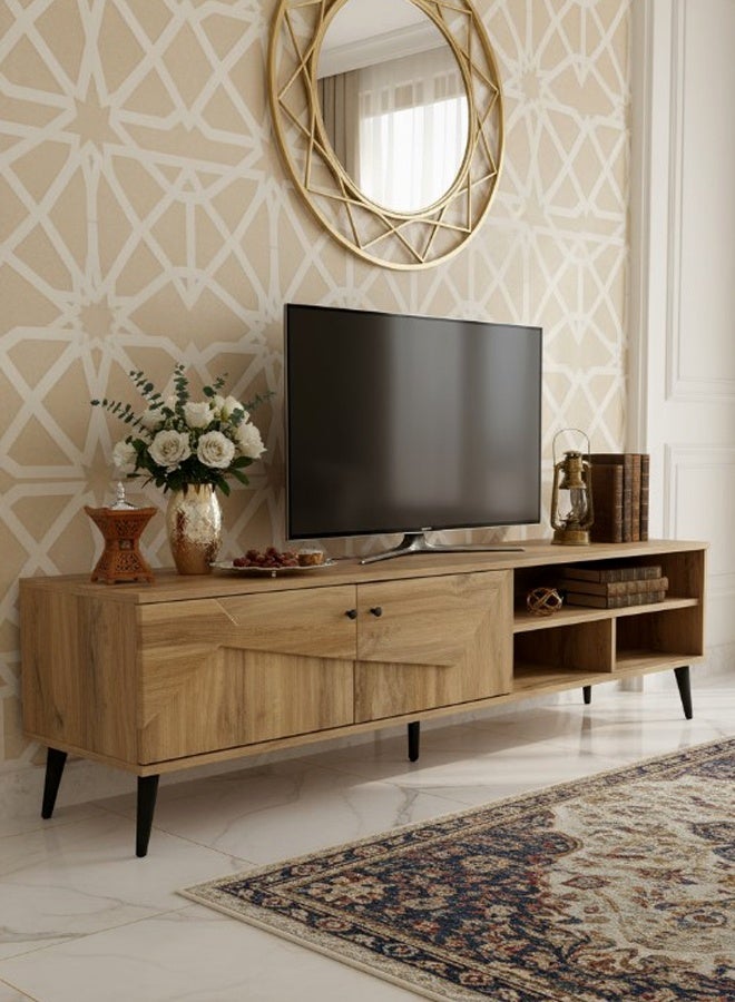 ليفينج طاولة تلفزيون بلازما خشبية مع رف 40×180 سم - Image 4