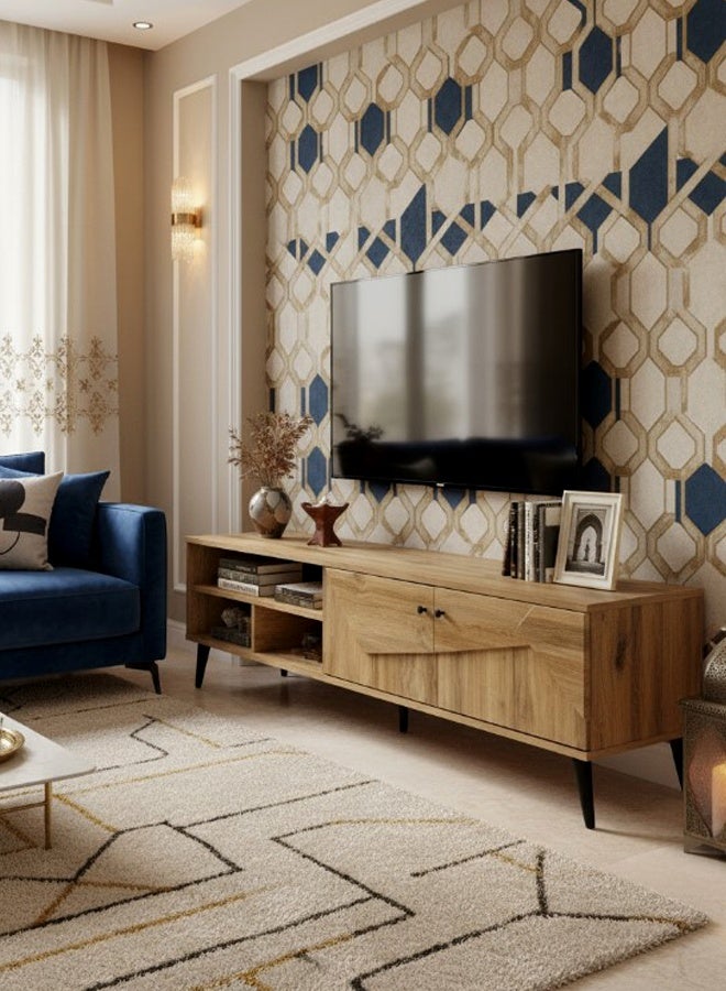 ليفينج طاولة تلفزيون بلازما خشبية مع رف 40×180 سم - Image 5