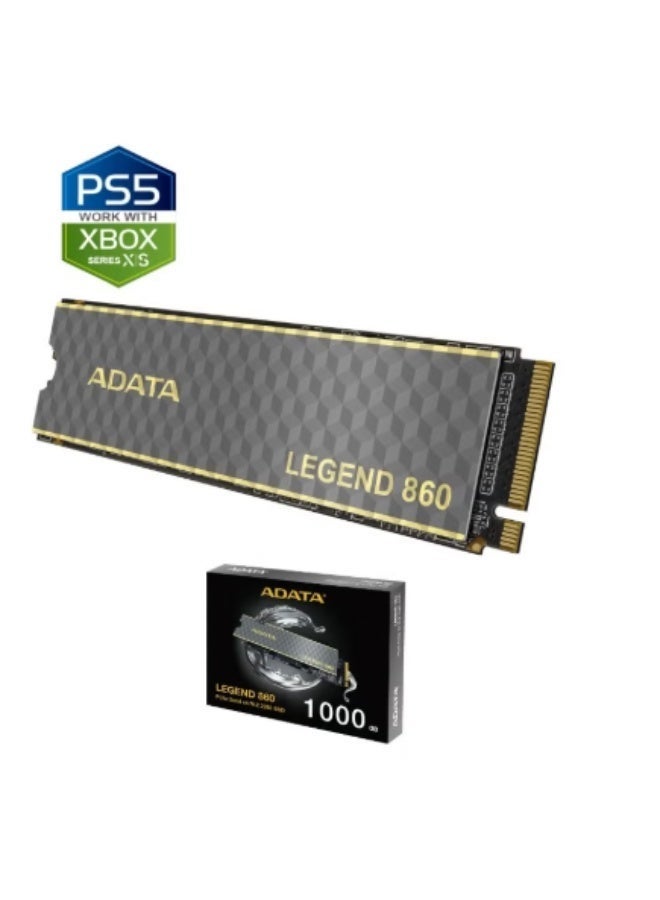 ADATA Legend 860 1TB PCIe R/W Speed up to 6,000/5,000 MB/s Gen4 x4 M.2 2280 Solid State Drive (SLEG-860-1000GCS) - Image 1