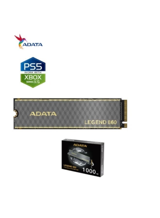 ADATA Legend 860 1TB PCIe R/W Speed up to 6,000/5,000 MB/s Gen4 x4 M.2 2280 Solid State Drive (SLEG-860-1000GCS) - Image 2