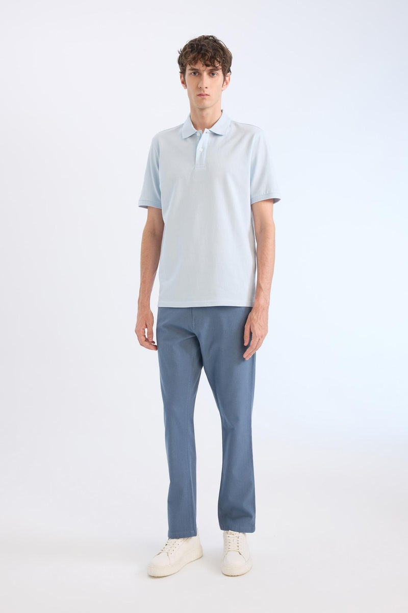 DeFacto Blue Man Regular Fit Polo Collar Pique Short Sleeve Polo T-Shirt Casual - Image 2