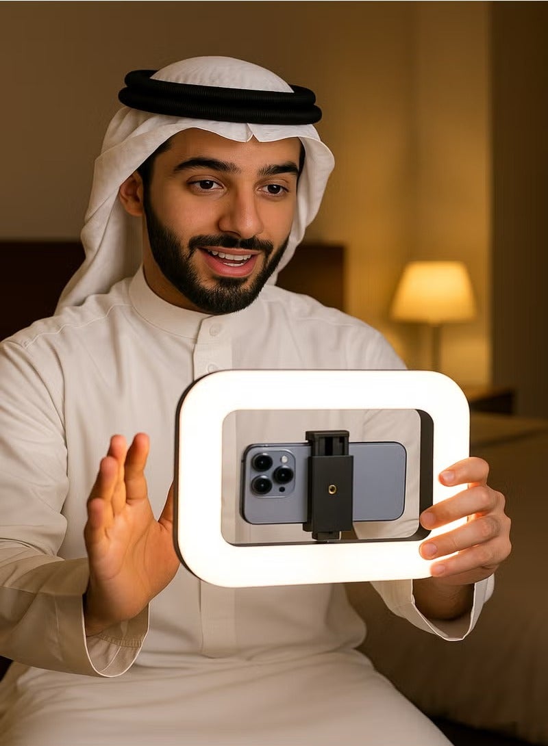 Smartphone Video Stand with Light, Handheld Ring Selfie Light, Fill Light Kit, 8000mAh Battery and Power Bank, LED Mobile Video Stabilizer for Camera, Smartphone, YouTube, TikTok Video Recording, Makeup  - Image 4