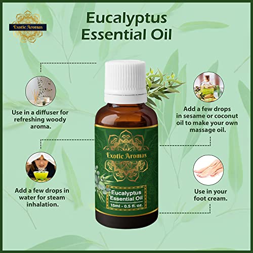 Exotic Aromas Eucalyptus Essential Oil (15Ml + 15Ml) Pack of 2 - Image 2