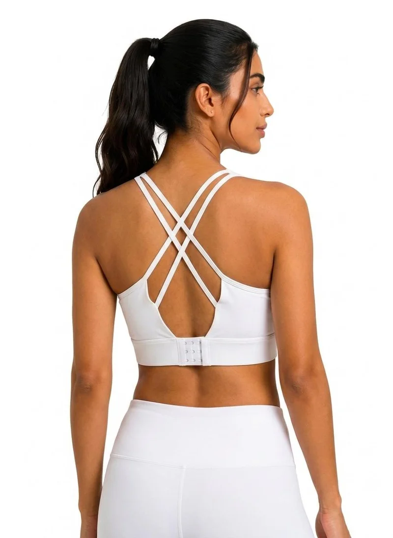 Moveletix Women's Training Sports Bra White Extra Soft