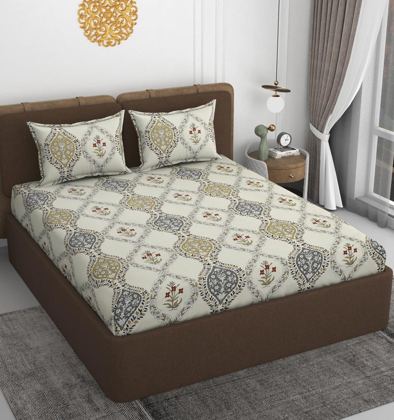 VOMZER Cotton Feel King Size Flat Bedsheet for Double Bed, 1 Cotton Feel Bed Sheet Double Bed (90 X 100 Inches) with 2 Pillow Cover - Image 5