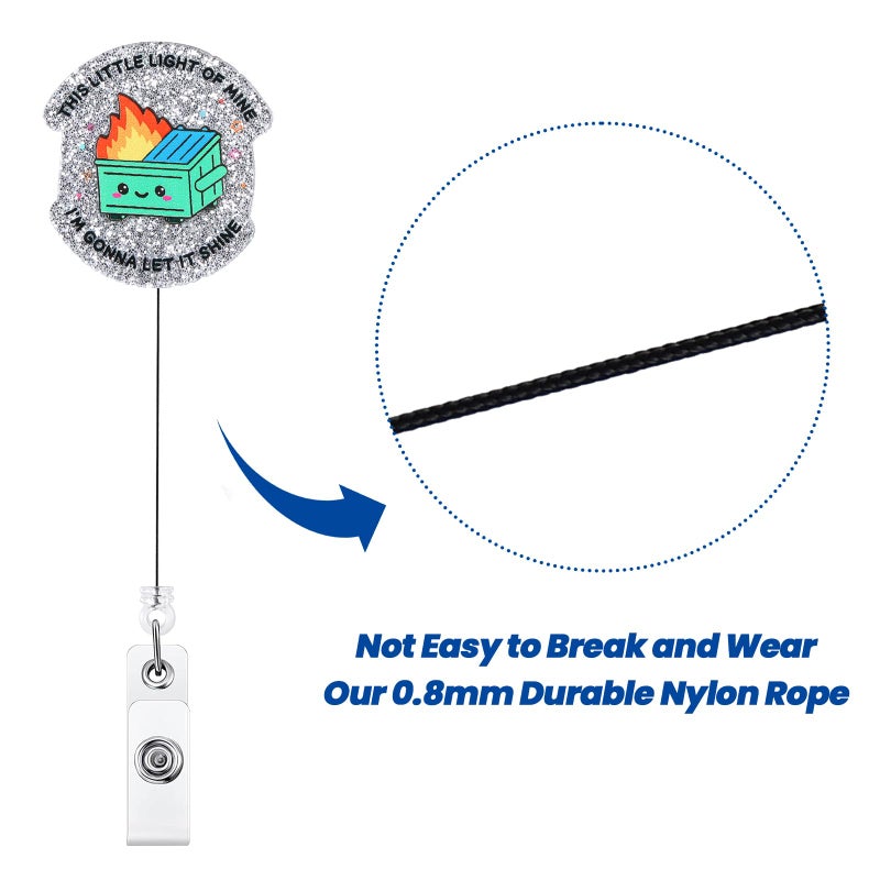 BEZTN This Little Light Of Mine I'M Gonna Let It Shine Funny Dumpster Badge Reel  Cute Retractable Id Card Badge Holder  Medical Badge Clip For Rn Lpn Cna Ma Icu Er Pharmacy Night Shift Nurse Doctor Teacher - Image 5
