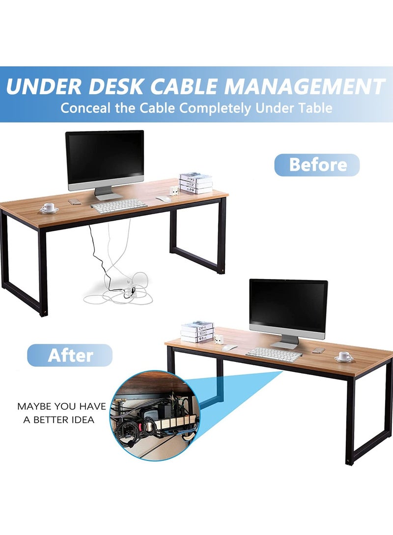 Under Desk Cable Management Tray No Drill - Under Desk Cable Organizer for Wire Management (16" Black Wire Tray)  - Image 2