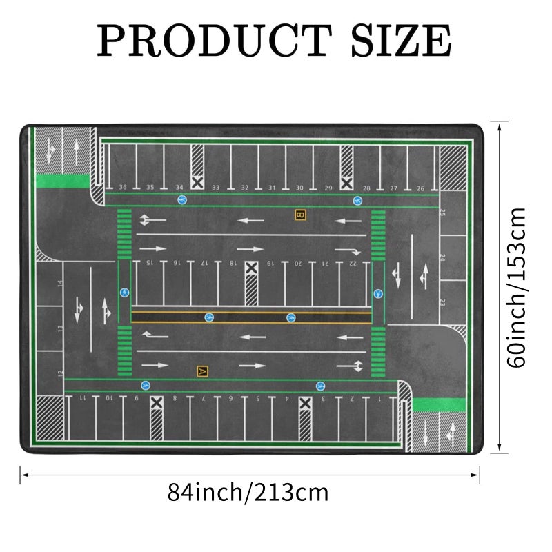 Engree Kids Rug, City Road Traffic System Playmat Rugs - 5x7 Ft Kids Carpet with Rubber Backing,Street Play Mat Great for Playing with Cars for Bedroom Playroom - Non-Slip Have Fun Safe Nursery Rug - Image 2