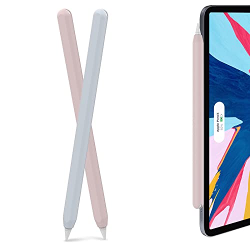 AhaStyle Silicone Case for Apple Pencil 2nd Generation & Apple Pencil Pro (2024) Sleeve Skin Ultra Thin Apple Pencil Protective Cover Compatible with Magnetic Charging and Double Tap (Blue, Pink) - Image 1