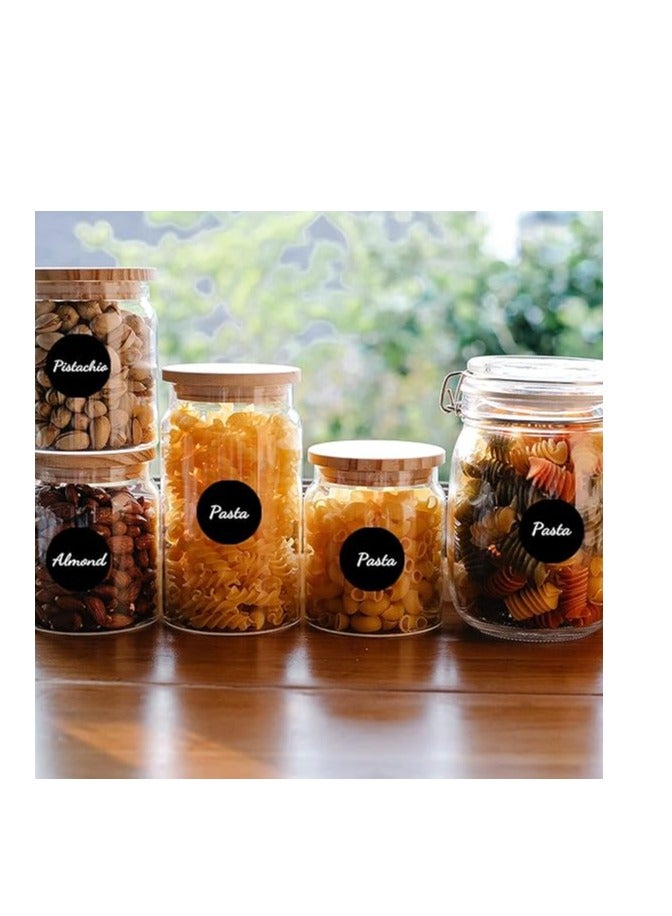 500-Pieces Round Chalkboard Label， Storage Stickers For Jars Black - Image 4