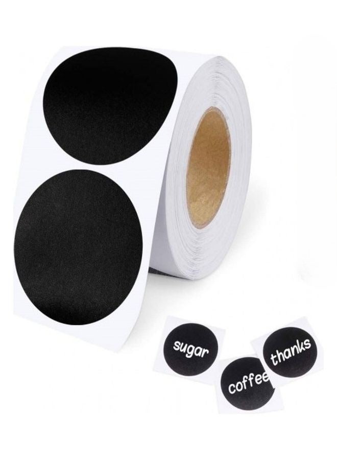 500-Pieces Round Chalkboard Label， Storage Stickers For Jars Black - Image 2
