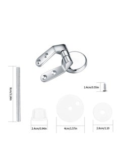 KASTWAVE Toilet Seat Hinges Replacement, Chrome Finished Toilet Seat Hinge Fixings, Toilet Seat Hardware for Installing Fixed Toilet Seat Parts -Zinc Alloy Material (2 Pcs)  - Image 3