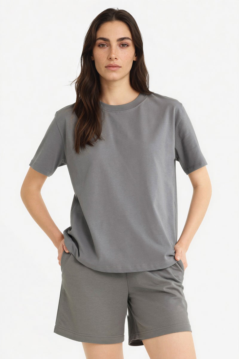 DeFacto Grey Woman Tie Waist Basic Shorts Casual - Image 3