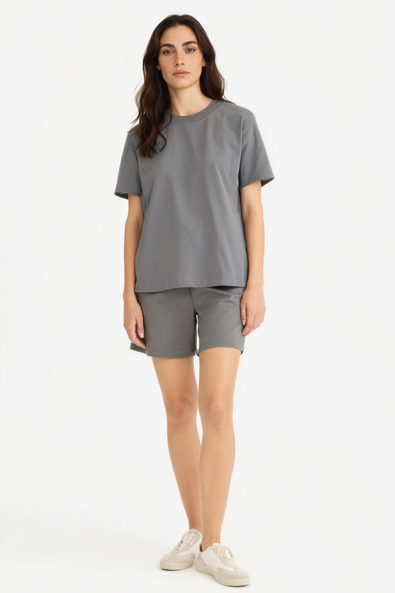 DeFacto Grey Woman Tie Waist Basic Shorts Casual - Image 2