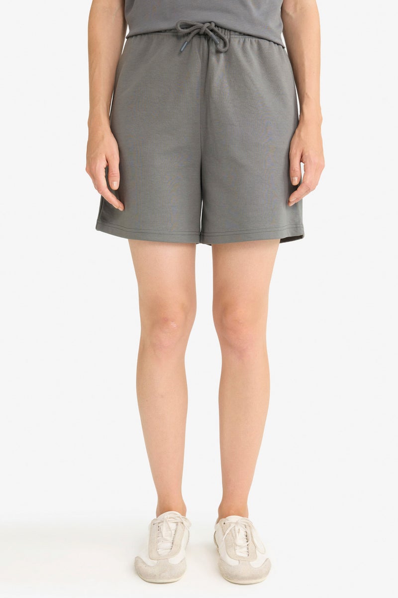 DeFacto Grey Woman Tie Waist Basic Shorts Casual - Image 4