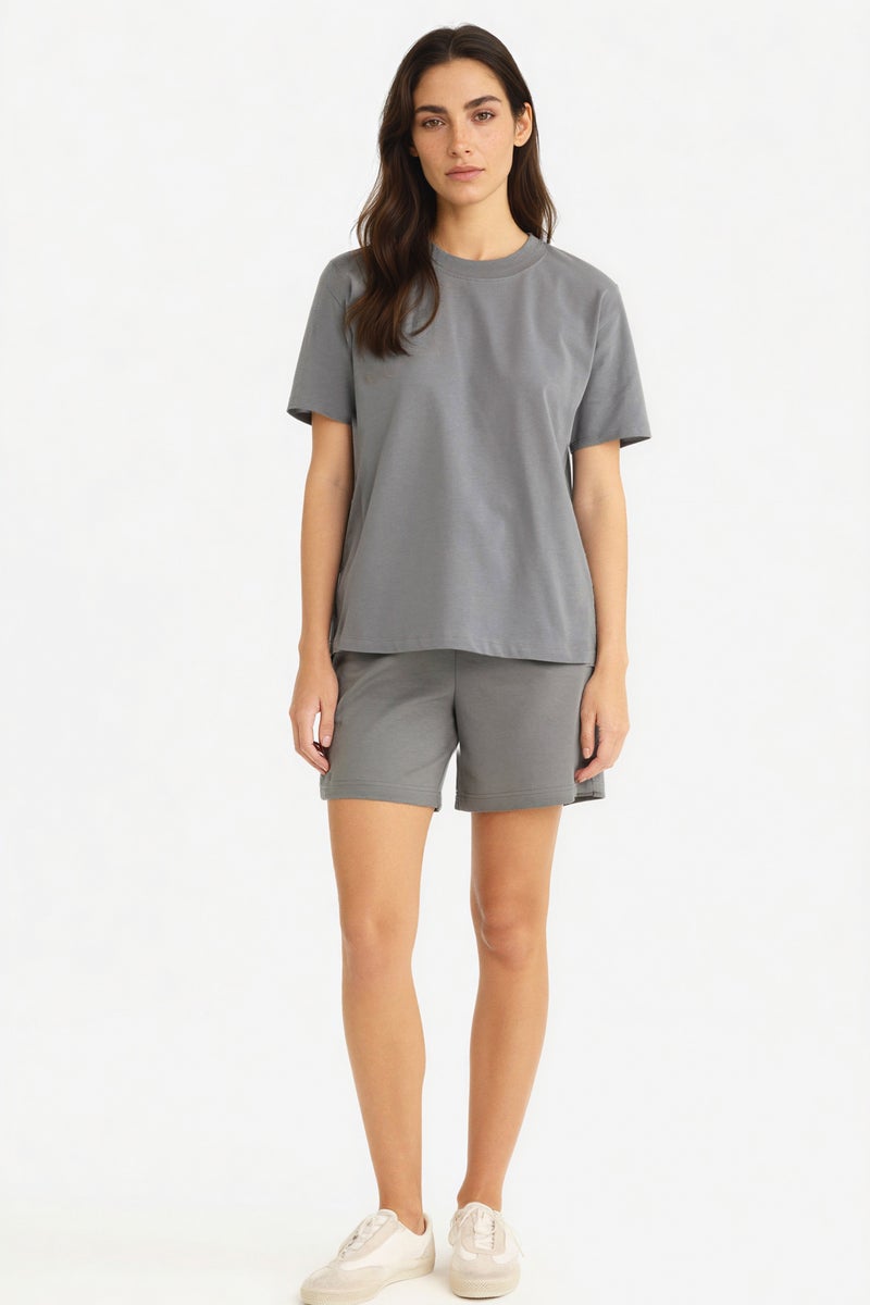 DeFacto Grey Woman Tie Waist Basic Shorts Casual - Image 1