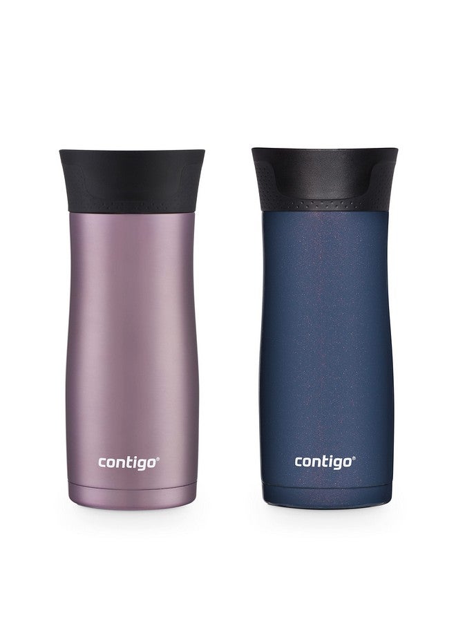 Contigo Contigo AUTOSEAL West Loop Stainless Steel Vacuum-Insulated Travel Mug, 16oz 2-Pack in Vervain & Midnight Berry, Leak and Spill-Proof, Keeps Drinks Hot for 5 Hours and Cold for 12 Hours  - Image 1