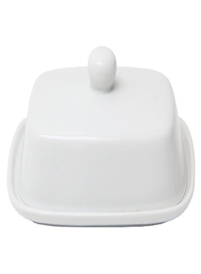 Cangfort Butter Dishwith Lid for Countertop, Ceramics Butter Keeper Holder With Airtight Cover,Butter Container for Counter or Fridge, White Butter Holder - Image 1