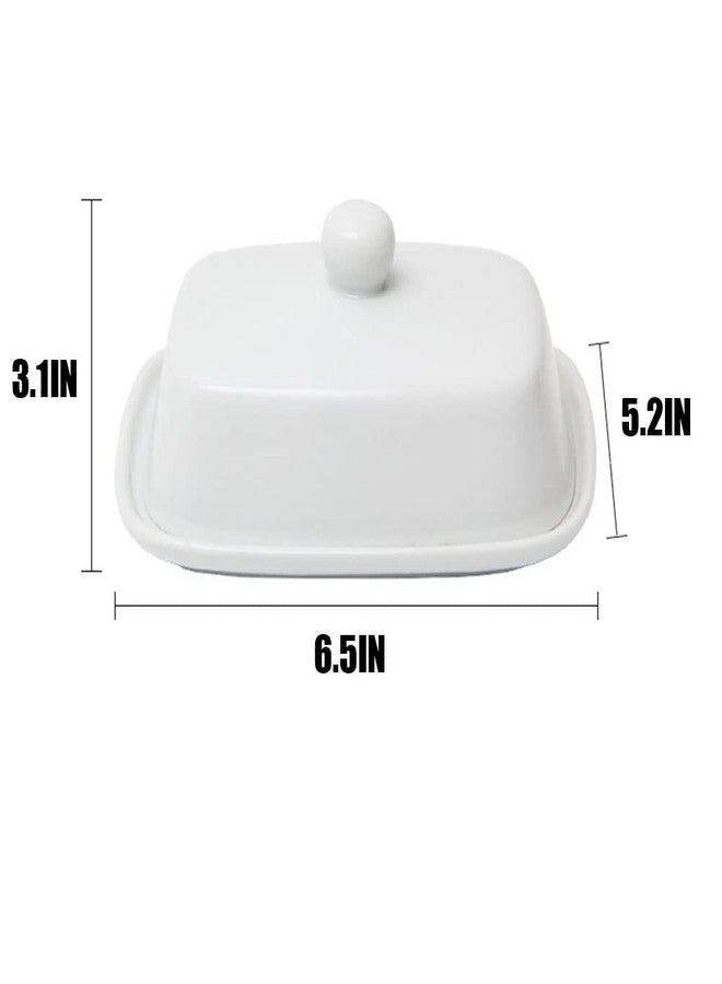 Cangfort Butter Dishwith Lid for Countertop, Ceramics Butter Keeper Holder With Airtight Cover,Butter Container for Counter or Fridge, White Butter Holder - Image 2
