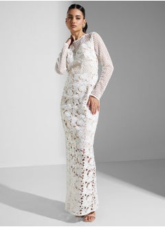 True Decadence Patchwork Lace Maxi Dress  - Image 4