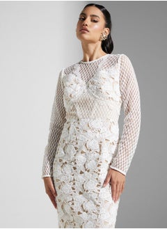 True Decadence Patchwork Lace Maxi Dress  - Image 3