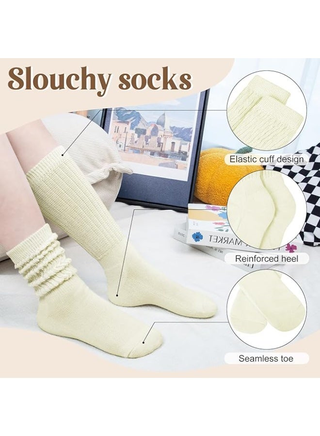 Relex 5 Pairs Slouch Socks for Women, Retro Soft Breathable Athletic Scrunch Calf Ankle Sock for Running, Workout, Dance - Image 2