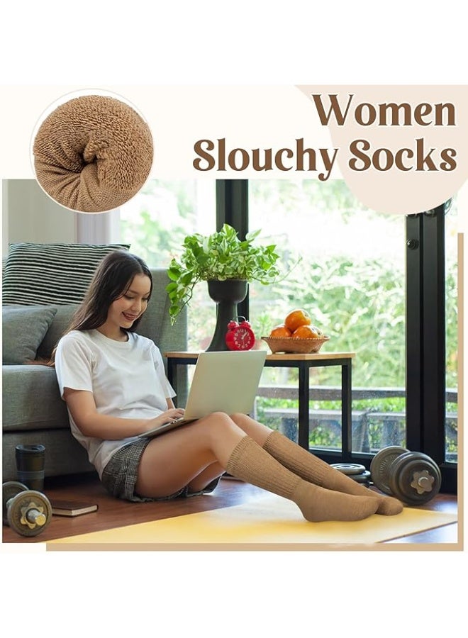 Relex 5 Pairs Slouch Socks for Women, Retro Soft Breathable Athletic Scrunch Calf Ankle Sock for Running, Workout, Dance - Image 4