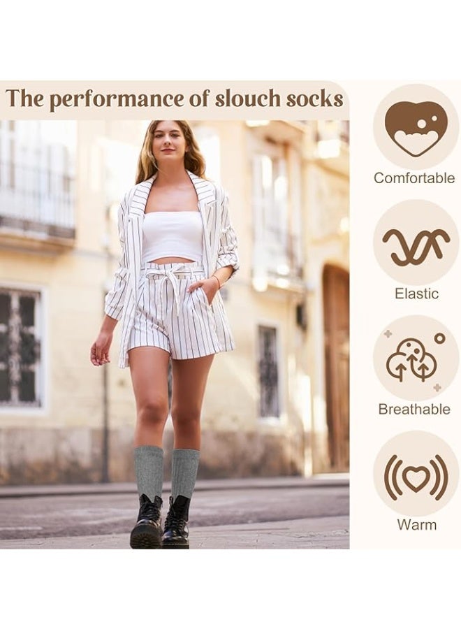 Relex 5 Pairs Slouch Socks for Women, Retro Soft Breathable Athletic Scrunch Calf Ankle Sock for Running, Workout, Dance - Image 3