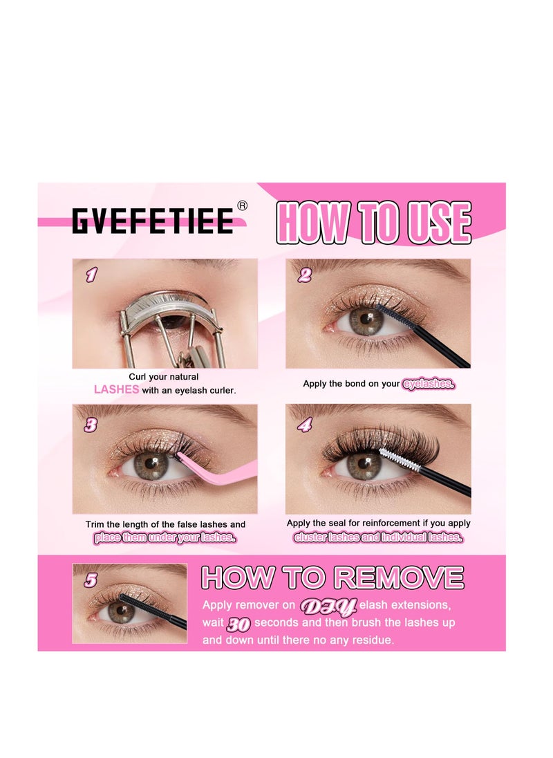 Excefore - Lash Bond and Seal and Remover Kit, 3 in 1 Individual Lashes Strong Hold Long Lasting Waterproof Eyelash Glue and Removal Pack, 15ML Long-lasting Eyelashes Extension Kit, for Lash Extension - Image 1