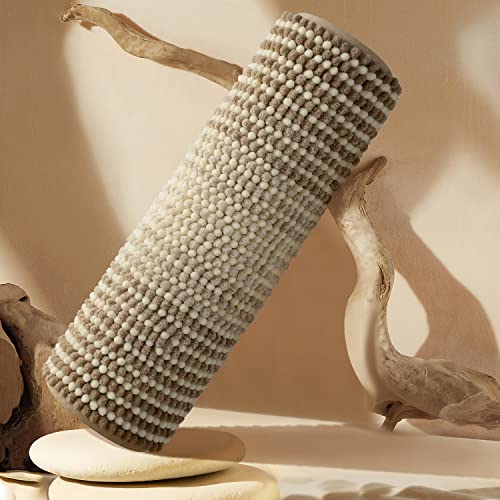 BSICPRO Bath Mat Rug for Bathroom Non Slip 17 x 24 Inches Water Absorbent Chenille Floor Mats Machine Washable (Light Taupe and Cream) - Image 1