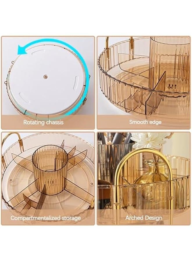 Rotating Makeup Organizer for Vanity 1 Tier, High-Capacity Skincare Clear Make Up Storage Perfume Organizers Cosmetic Dresser Organizer Countertop 360 Spinning (40-07) - Image 2