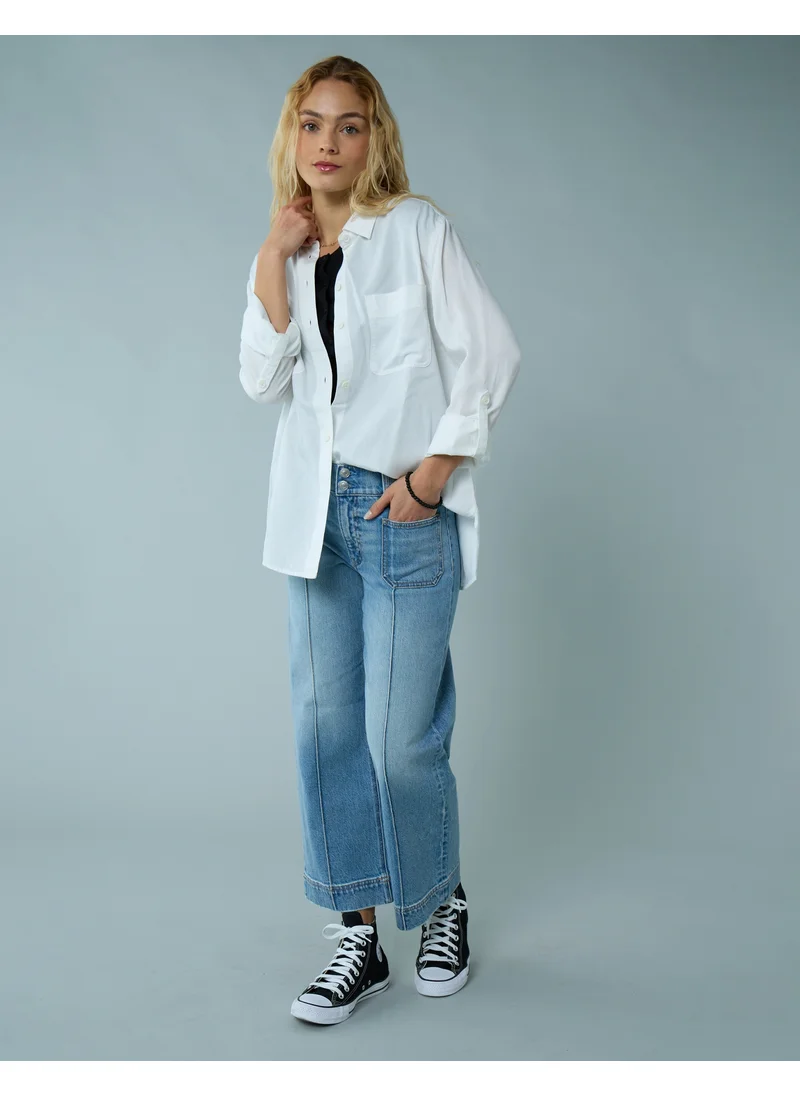 امريكان ايجل AE Bestie Long-Sleeve Button-Up Shirt