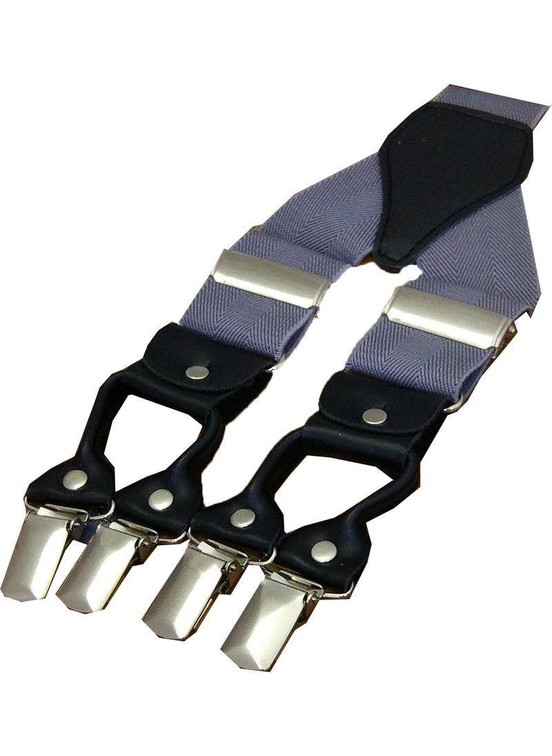 Kemer Dünyası Belt World Metal 6 Clips Men's Luxury Trouser Hanger Gray  - Image 1
