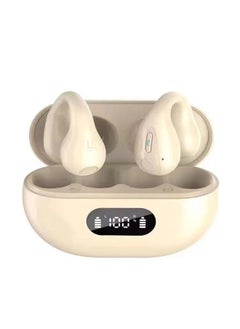 Generic Clip-On Open Ear Bluetooth Earbuds - True Wireless Bluetooth Earbuds for Sports, Running, Cycling, Driving - Air Conduction Headset with Bluetooth 5.3 for Android and iPhone - Apricot  - Image 1