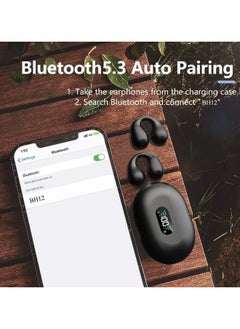 Generic Clip-On Open Ear Bluetooth Earbuds - True Wireless Bluetooth Earbuds for Sports, Running, Cycling, Driving - Air Conduction Headset with Bluetooth 5.3 for Android and iPhone - Apricot  - Image 3