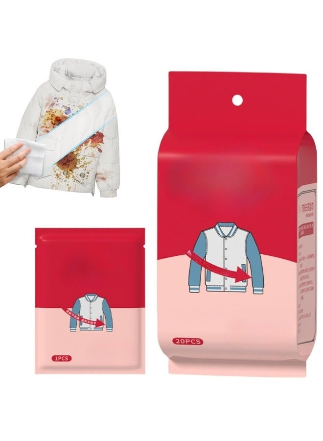 Generic Garment Stain Remover Sheet, Clothes Individual Packaging, Portable, 20 Sheets/Box, Wet Wipes, Stain Remover, Strong, No Washing Needed, No Residue Extra Large Size Garment Cleaning Wipes - Image 1