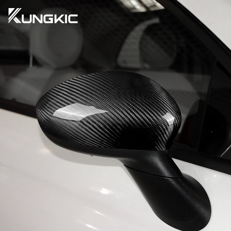 Real Hard Carbon Fiber Rearview Mirror Cover Cap for Abarth 595 595C (2012-2023), Abarth 695 (2010-2023), Fiat 500 (2008-2023) - Image 2
