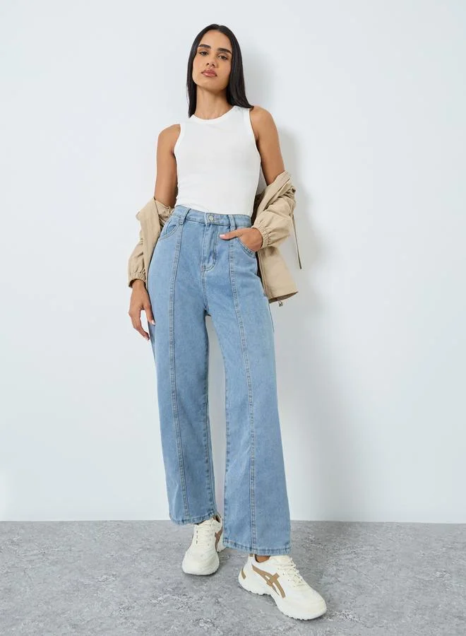 Styli Styli High Rise Relaxed Fit Jeans