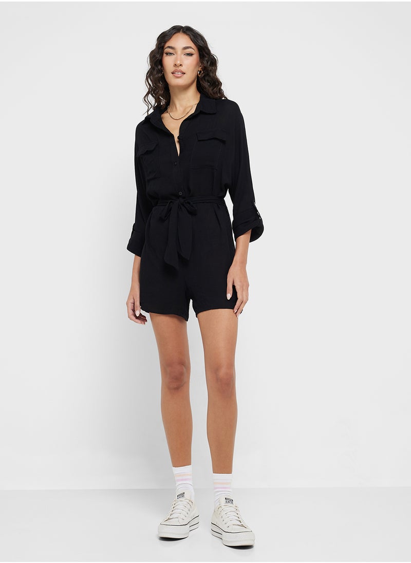 Ginger Button Down Utility Style Playsuit  - Image 4