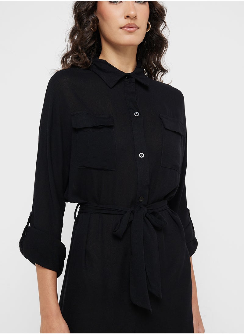 Ginger Button Down Utility Style Playsuit  - Image 3