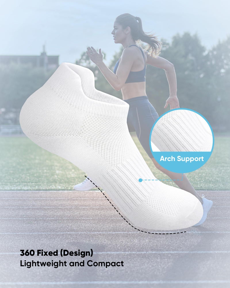 SIXDAYSOX White Ankle Socks Womens Thin Breathable No Show Low Cut Cotton Socks 5 Pairs - Image 4