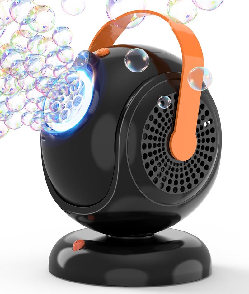 Joyfuture آلة فقاعات أوتوماتيكية من جوي فيوتشر - منفاخ فقاعات سوداء للأطفال والرضع - دوران 360 درجة - ضبط 75 مع ضوء LED - هدايا للأولاد والبنات - حفلات عيد الميلاد في الهواء الطلق - Image 3