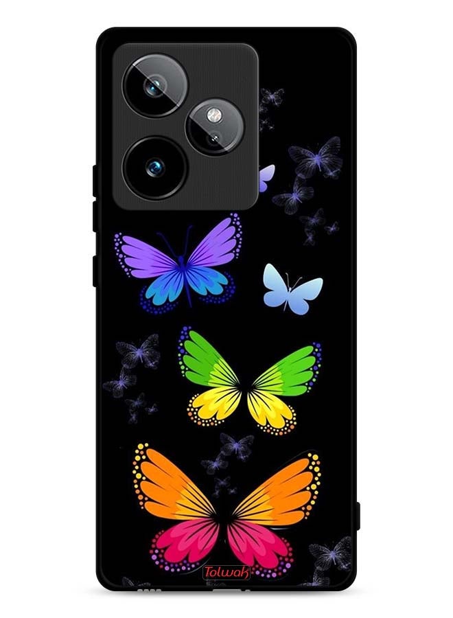Tolwak Realme GT 7 5G Protective Case Cover Colorful Butterflies