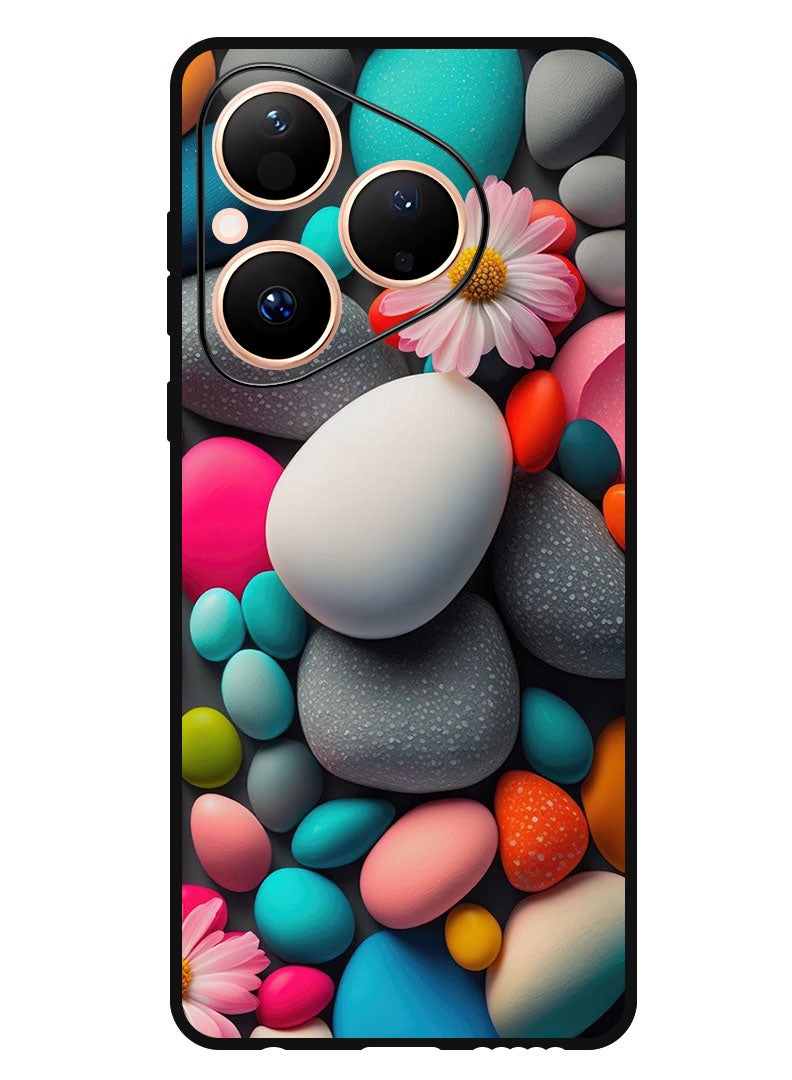 Theodor Case Compatible with Huawei Pura 80 6.6 Inch Protection Shockproof Bumper Cover Colourful Stones - Image 1